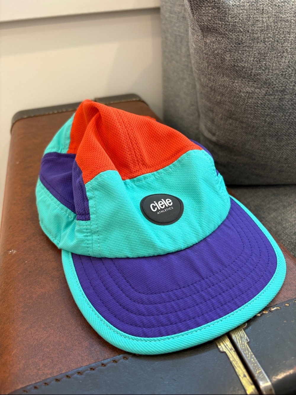 Ciele Athletics Men’s Colorblock Running Cap — Teal, Purple & Orange